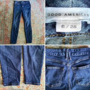 GOOD AMERICAN $119 Good Legs Skinny Jeans Blue EUC Sz 6 / 28